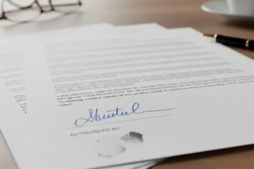 tanda tangan terlihat pada dokumen